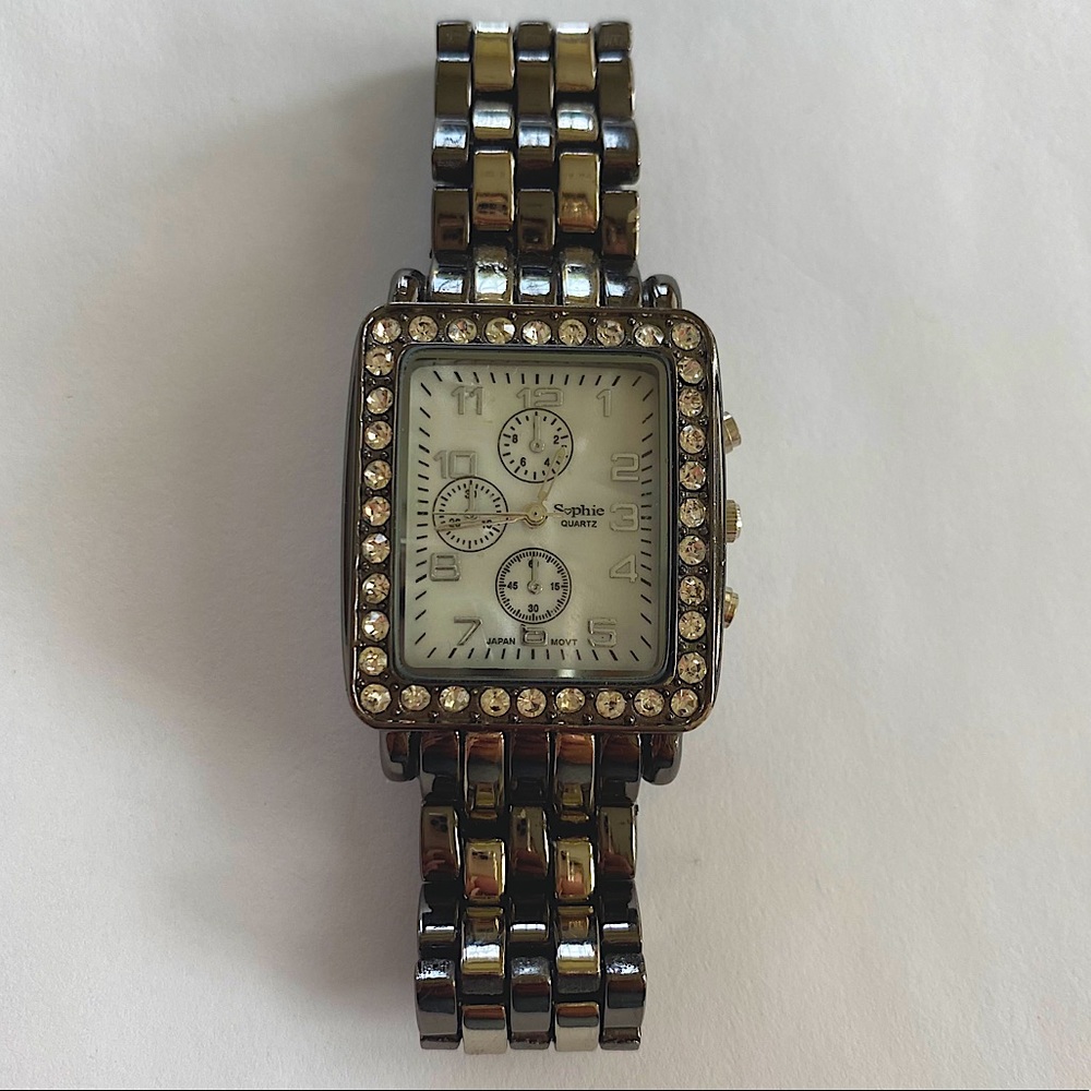 Sophie Quartz Crystal Bezel Watch